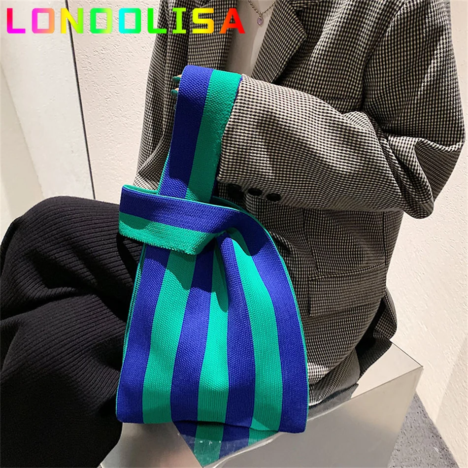 Female Clash Color Striped Woolen Knitted Shoulder Wrist Bags Vintage Chic Big Capacity Tote Handbag Ladies Casual Korean Bolsos
Female Clash Color Striped Woolen Knitted Shoulder Wrist Bags Vintage Chic Big Capacity Tote Handbag Ladies Casual Korean Bolsos