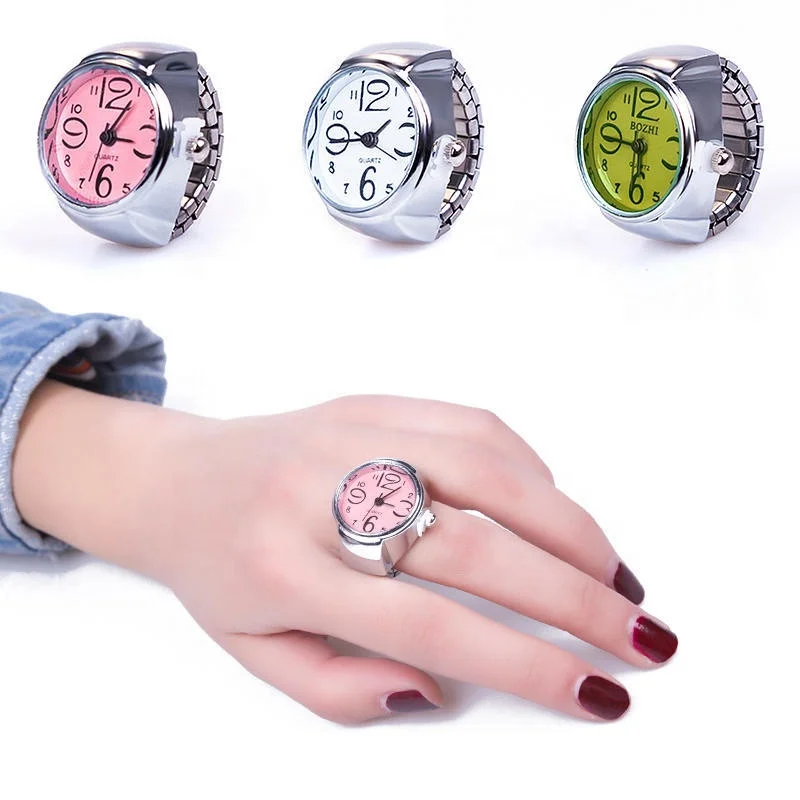 Vintage Punk Finger Watch Mini Elastic Strap Alloy Watches Couple Rings Jewelry Clock Retro Roman Quartz Watch Ring Women Girls
Vintage Punk Finger Watch Mini Elastic Strap Alloy Watches Couple Rings Jewelry Clock Retro Roman Quartz Watch Ring Women Girls
