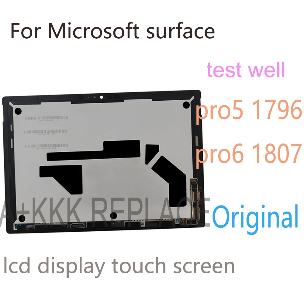 Оригинальный ЖК-дисплей для Microsoft Surface Pro 5 1796 Pro 6 1807, ЖК-дисплей с сенсорным дигитайзером в сборе для Surface pro5 Pro6 LP123WQ1 LCD
Оригинальный ЖК-дисплей для Microsoft Surface Pro 5 1796 Pro 6 1807, ЖК-дисплей с сенсорным дигитайзером в сборе для Surface pro5 Pro6 LP123WQ1 LCD