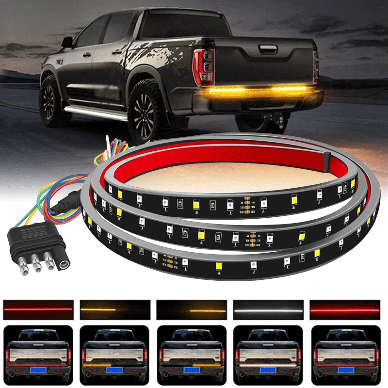 

49/60Inch Truck Led Tailgate Truck Light Strip Bar Waterproof 5-Function Reverse Taillight Brake Stop Turn Signal For Jeep SUV