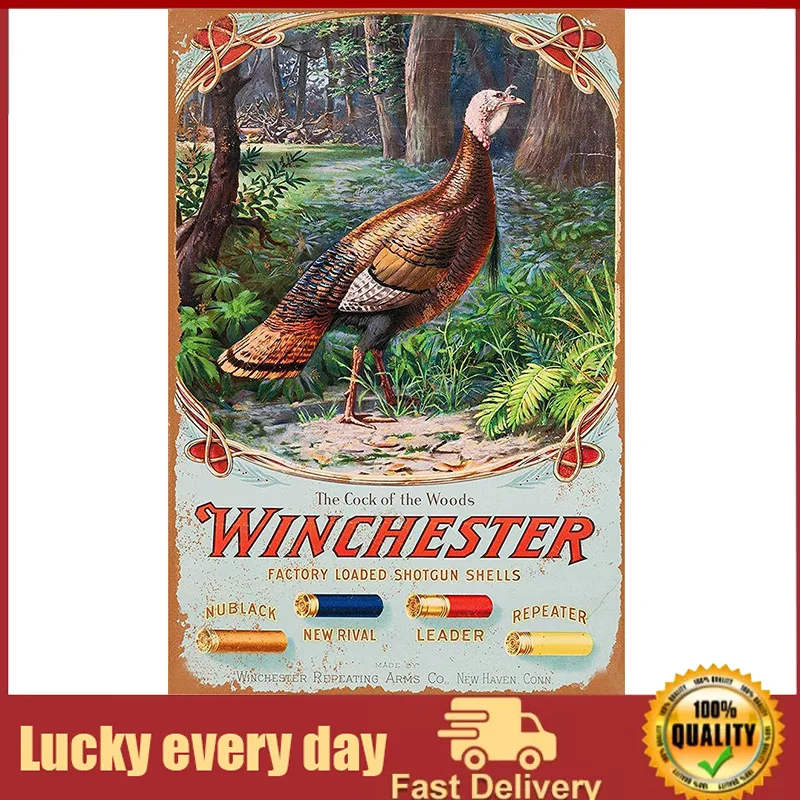 Winchester Tin Sign Wild Turkey Hunting Retro Tin Sign Street Garage Cafe Bar Shop People Cave Farm Kitchen Wall Decoration
Winchester Tin Sign Wild Turkey Hunting Retro Tin Sign Street Garage Cafe Bar Shop People Cave Farm Kitchen Wall Decoration