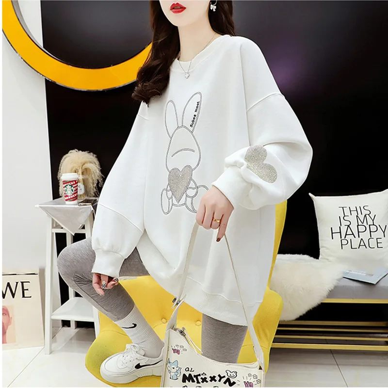 New Cartoon Rabbit Love Printing Pullover Sweater Women Spring Autumn Round Neck Female Korean Version Long Sleeved Loose Tops
New Cartoon Rabbit Love Printing Pullover Sweater Women Spring Autumn Round Neck Female Korean Version Long Sleeved Loose Tops
