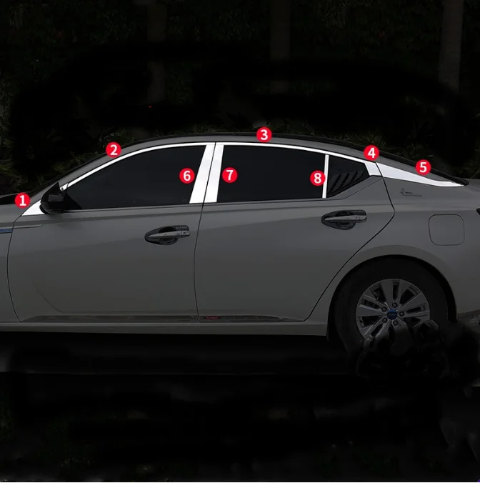 Car styling stainless steel window chrome pillar posts cover trim molding garnish for Nissan Teana 2019
Car styling stainless steel window chrome pillar posts cover trim molding garnish for Nissan Teana 2019