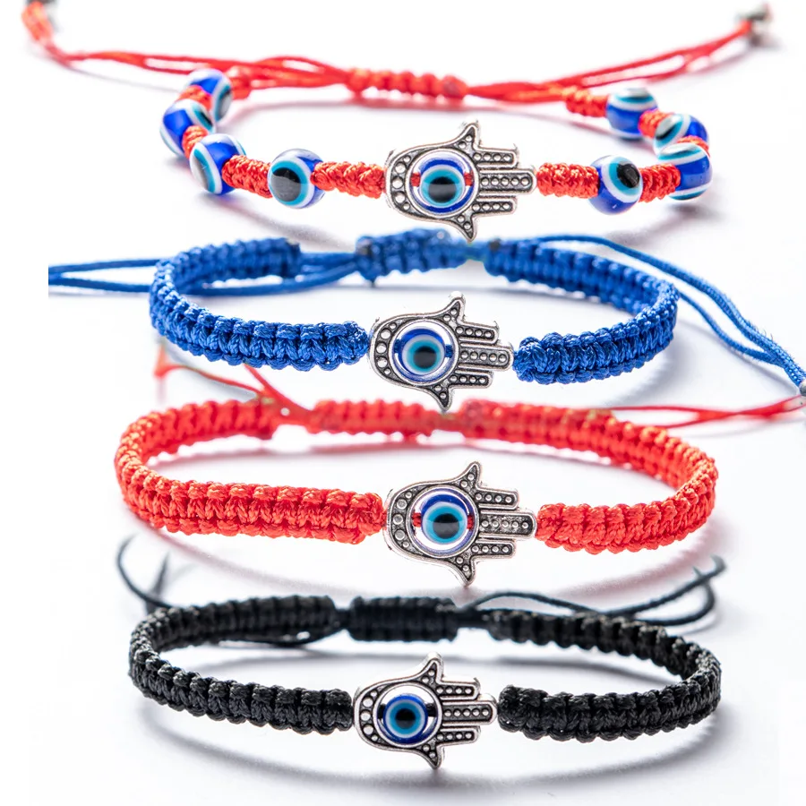 20pcs Hamsa Hand Blue Evil Eye Beads Pendant Lucky Red Braided Rope Chain Bracelet For Women Men Jewelry
20pcs Hamsa Hand Blue Evil Eye Beads Pendant Lucky Red Braided Rope Chain Bracelet For Women Men Jewelry