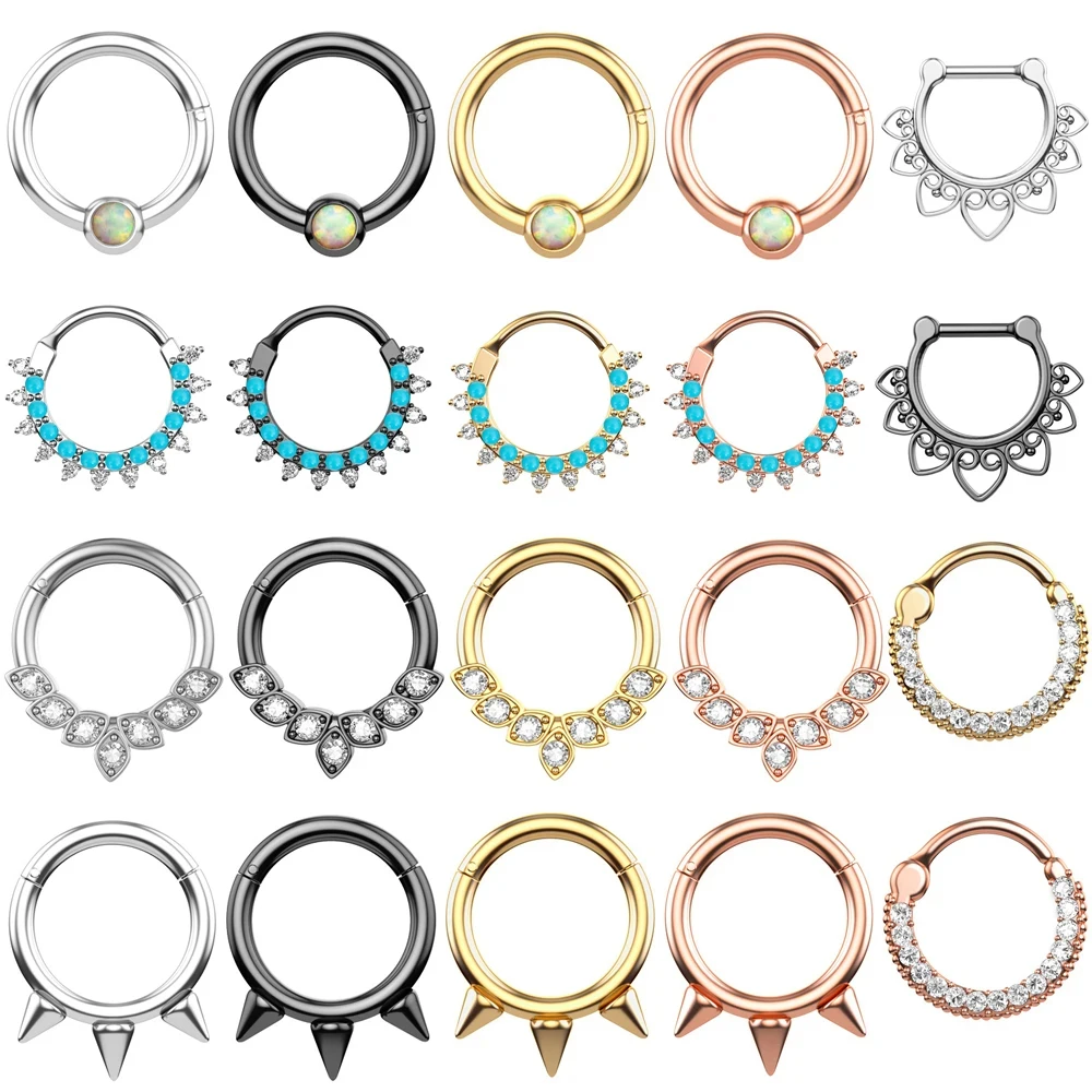 WKOUD 1pc 16G Stainless Steel Crystal CZ Hinged Septum Clicker Nose Ring Nipple Daith Ear Helix Cartlage Piercing Body Jewelry
WKOUD 1pc 16G Stainless Steel Crystal CZ Hinged Septum Clicker Nose Ring Nipple Daith Ear Helix Cartlage Piercing Body Jewelry