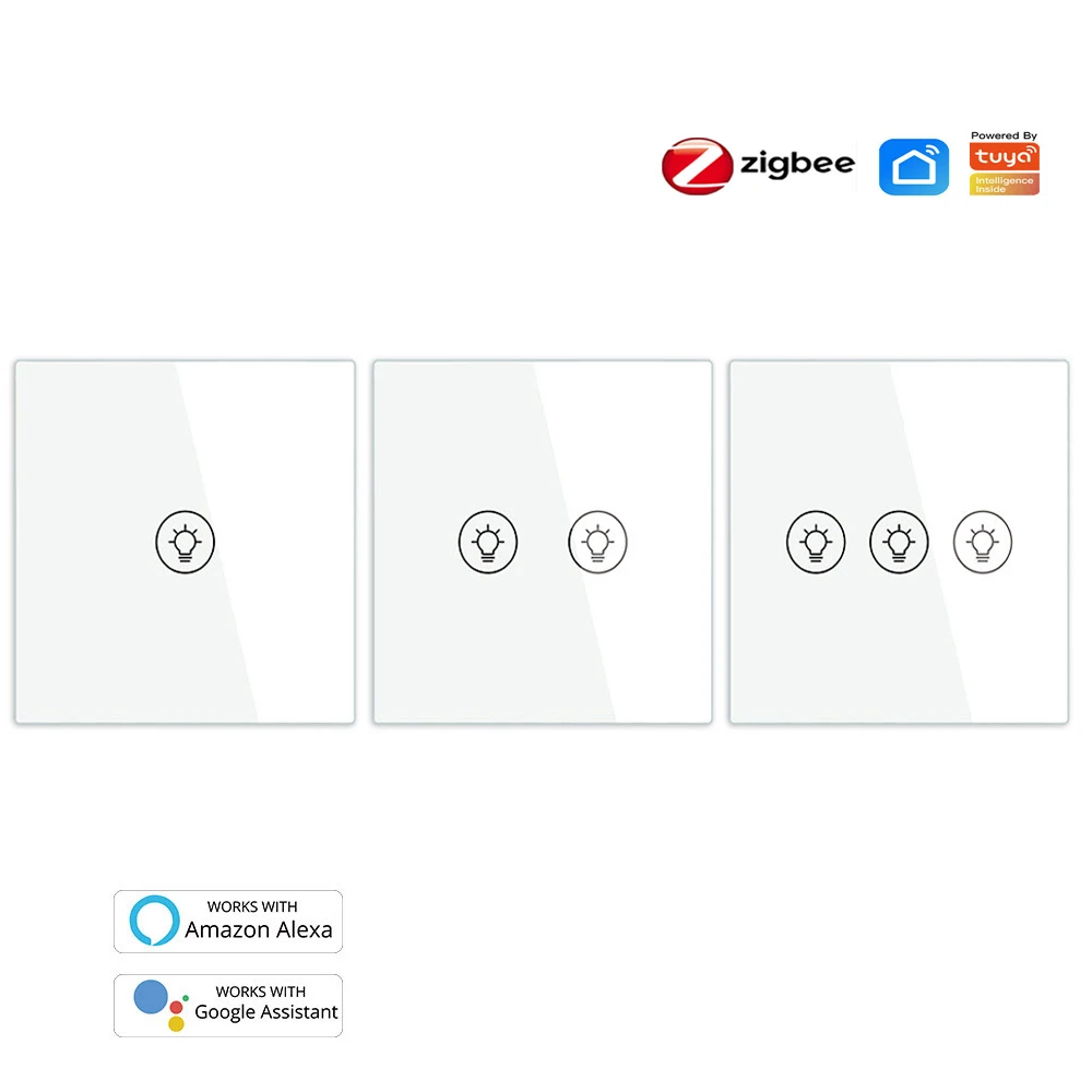ZigBee Smart Multi-gang Light Dimmer Switch Independent Control Smart Tuya APP Control Works with Alexa Google Home EU Standard
ZigBee Smart Multi-gang Light Dimmer Switch Independent Control Smart Tuya APP Control Works with Alexa Google Home EU Standard