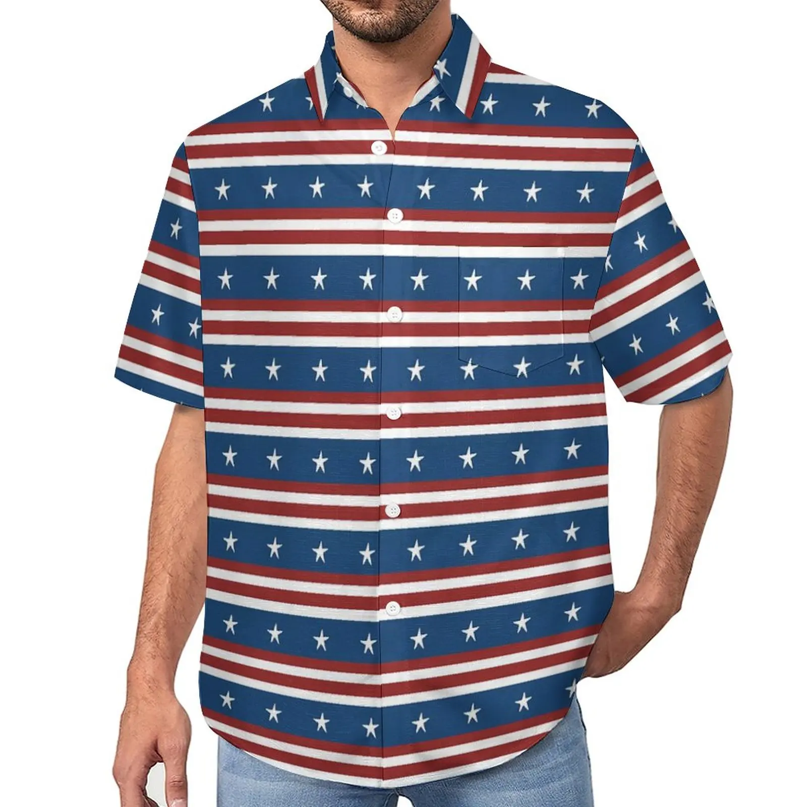 American Flag Print Casual Shirt National Day Beach Loose Shirt Hawaiian Cool Blouses Short-Sleeved Custom Oversized Tops
American Flag Print Casual Shirt National Day Beach Loose Shirt Hawaiian Cool Blouses Short-Sleeved Custom Oversized Tops