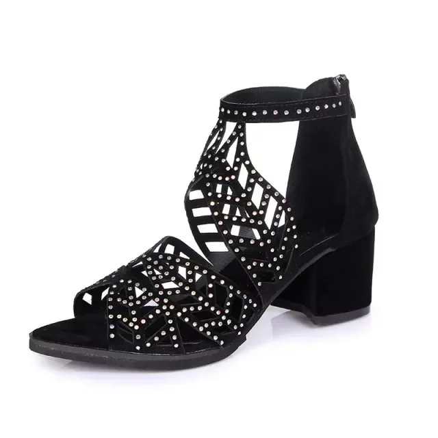 Sandals Women Summer Hollow Out Zipper Open Toe Thick Heel Sandals Casual Gladiator Shoes Platform Diamond Sandals
Sandals Women Summer Hollow Out Zipper Open Toe Thick Heel Sandals Casual Gladiator Shoes Platform Diamond Sandals