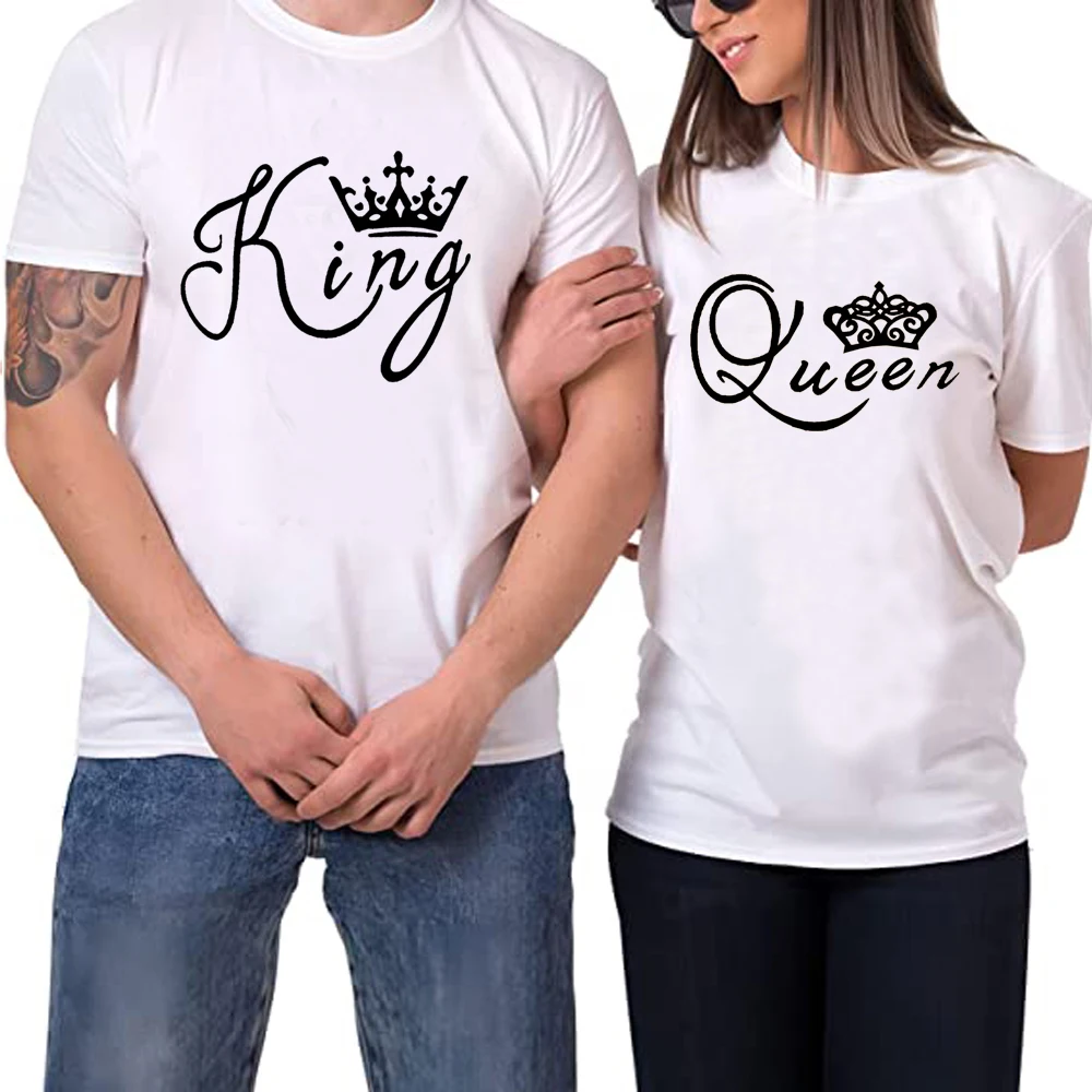King and Queen Couples T Shirt Print Couple Tshirt Summer Fashion Woman T-shirt Casual O-Neck Tops Lovers Tee Shirt QL015
King and Queen Couples T Shirt Print Couple Tshirt Summer Fashion Woman T-shirt Casual O-Neck Tops Lovers Tee Shirt QL015