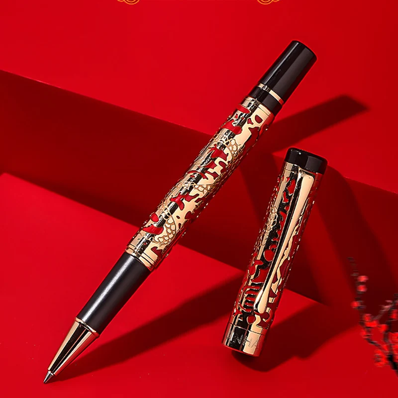 JINHAO 5000 Роскошная металлическая каллиграфия шариковая ручка красивый дракон красная и Золотая текстура резьба офисные принадлежности геле...
JINHAO 5000 Роскошная металлическая каллиграфия шариковая ручка красивый дракон красная и Золотая текстура резьба офисные принадлежности геле...