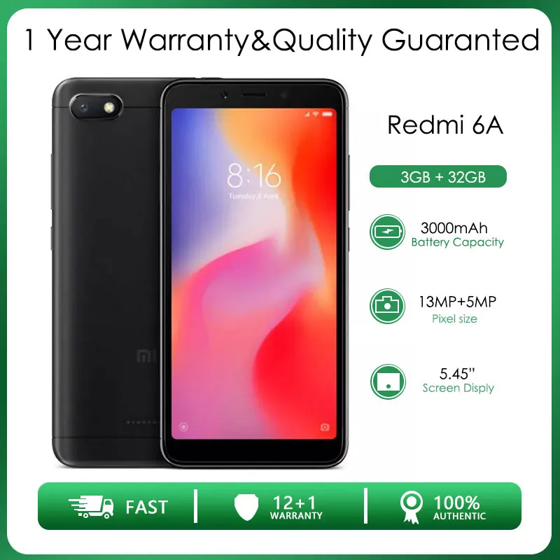 Смартфон Xiaomi Redmi 6A 2 Гб 16 Гб/3 ГБ 32 4G LTE | Мобильные телефоны и аксессуары