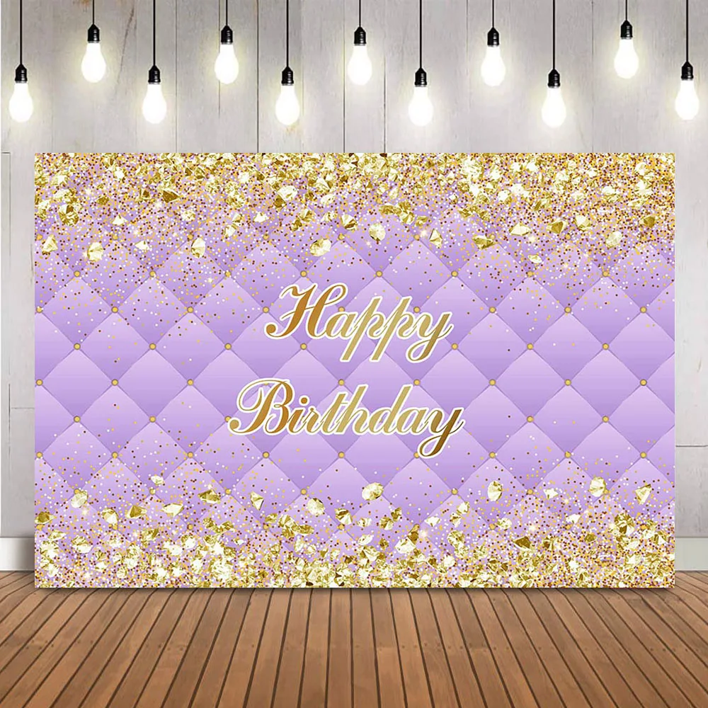 Purple Birthday Backdrop Gold Glitter Shining Diamonds Photo Booth Background Women Happy Birthday Party Decoration Photocall
Purple Birthday Backdrop Gold Glitter Shining Diamonds Photo Booth Background Women Happy Birthday Party Decoration Photocall