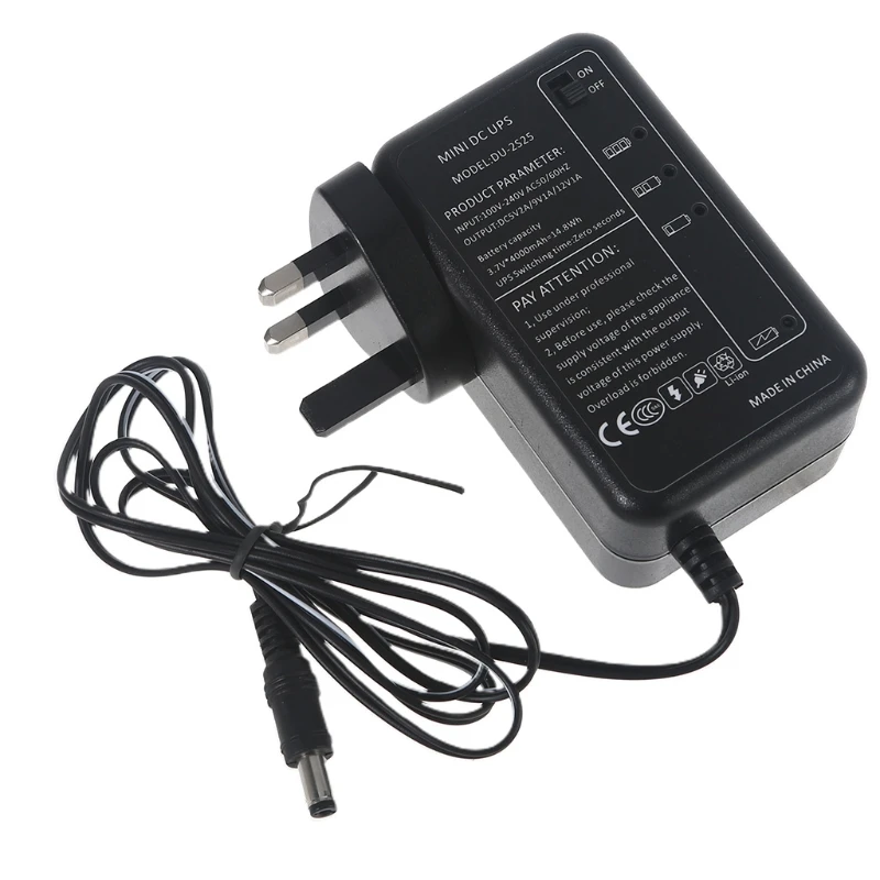 Rechargeable 4000mAh 5V 9V 12V 1A UPS Backup Power Supply Adapter 5.5x2.1mm Output for Wireless Router IP Camera K1KF
Rechargeable 4000mAh 5V 9V 12V 1A UPS Backup Power Supply Adapter 5.5x2.1mm Output for Wireless Router IP Camera K1KF