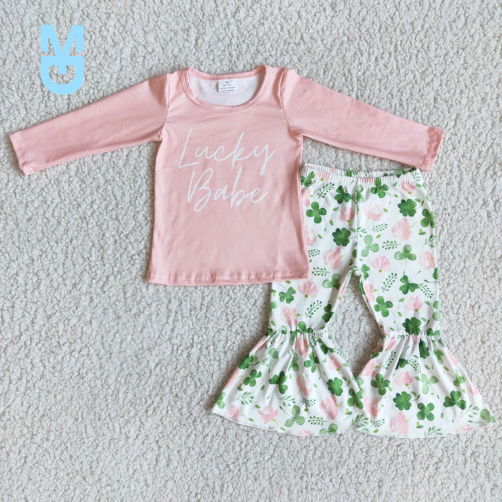New baby girls fall winter outfit girl St Patrick'sDay long sleeve clothing set green leaves girl flare pants suit
New baby girls fall winter outfit girl St Patrick'sDay long sleeve clothing set green leaves girl flare pants suit