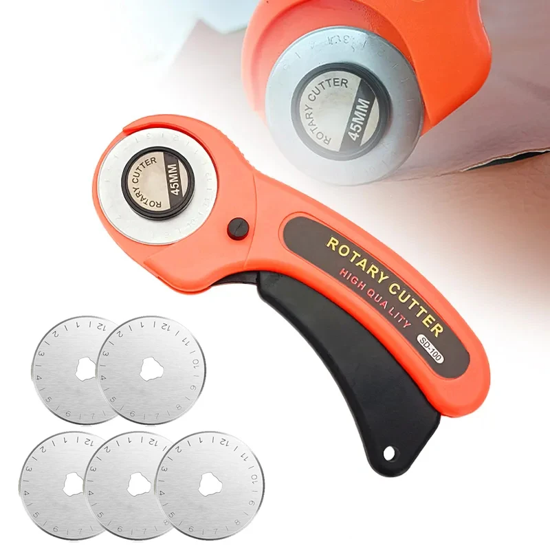 45/28mm Patchwork Roller Wheel Knife For Cloth Cutting Fabric Paper Leather Craft Fabrics Rotary Cutter DIY Sewing Accessories
45/28mm Patchwork Roller Wheel Knife For Cloth Cutting Fabric Paper Leather Craft Fabrics Rotary Cutter DIY Sewing Accessories