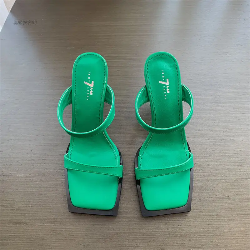 Ladies Sandals 2022 Summer Square Head One Word Slippers Open Toe Stiletto Outer Wear Slippers Fashion Sandals Slippers Women
Ladies Sandals 2022 Summer Square Head One Word Slippers Open Toe Stiletto Outer Wear Slippers Fashion Sandals Slippers Women