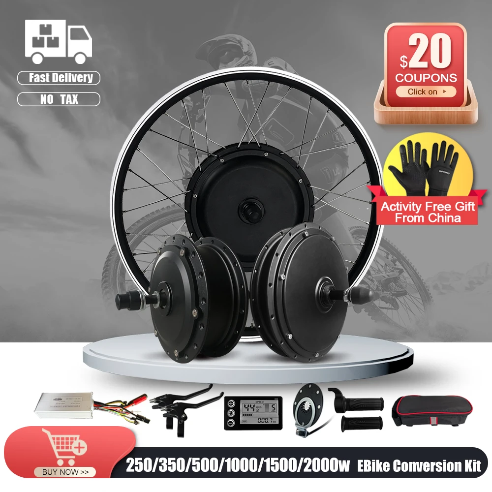 

EBike Conversion Kit 20-29Inch 700C 350W 500W 48V 1000W 1500W 2000W Brushless Hub Motor Wheel For Electric Bike Conversion Kit