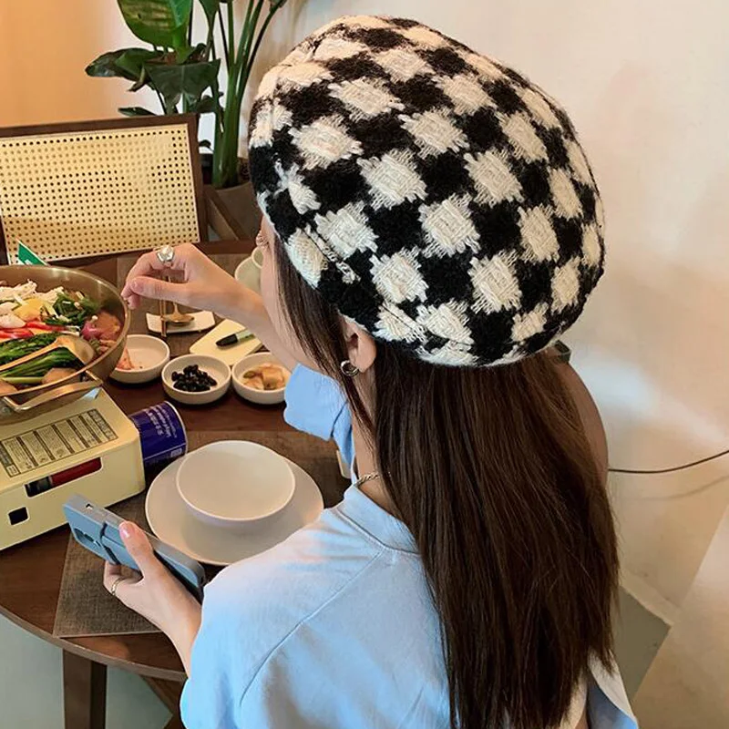 

Fashion Autumn Beret Hat Men Retro Newsboy Ivy Flat Cap Herringbone Duckbill Hat Painter Adjustable Gatsby Driving Cabbie Cap