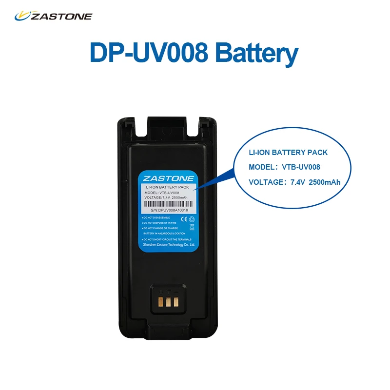 ZASTONE UV008 Walkie Talkie Battery 2500mAh 7.4V Big Capacity Li-Ion Color Selection For Zastone Uv008
ZASTONE UV008 Walkie Talkie Battery 2500mAh 7.4V Big Capacity Li-Ion Color Selection For Zastone Uv008