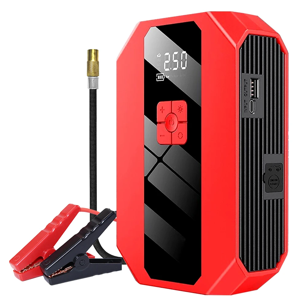 4 In 1 Jump Starter 150PSI Pump Air Compressor 26800mAh Power Bank 1200A Starting Device 12V Digital Tire Inflator
4 In 1 Jump Starter 150PSI Pump Air Compressor 26800mAh Power Bank 1200A Starting Device 12V Digital Tire Inflator