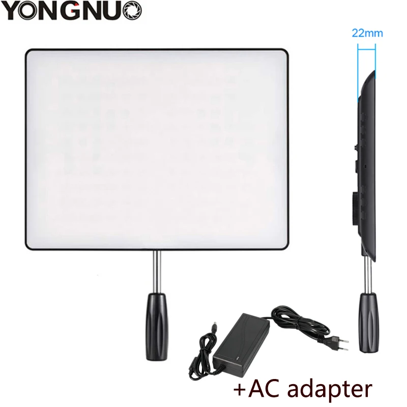 YONGNUO YN600 Air Ultra Thin LED Camera Video Light 3200K-5500K/5500K +AC Power Adapter For Canon Nikon Sony
YONGNUO YN600 Air Ultra Thin LED Camera Video Light 3200K-5500K/5500K +AC Power Adapter For Canon Nikon Sony