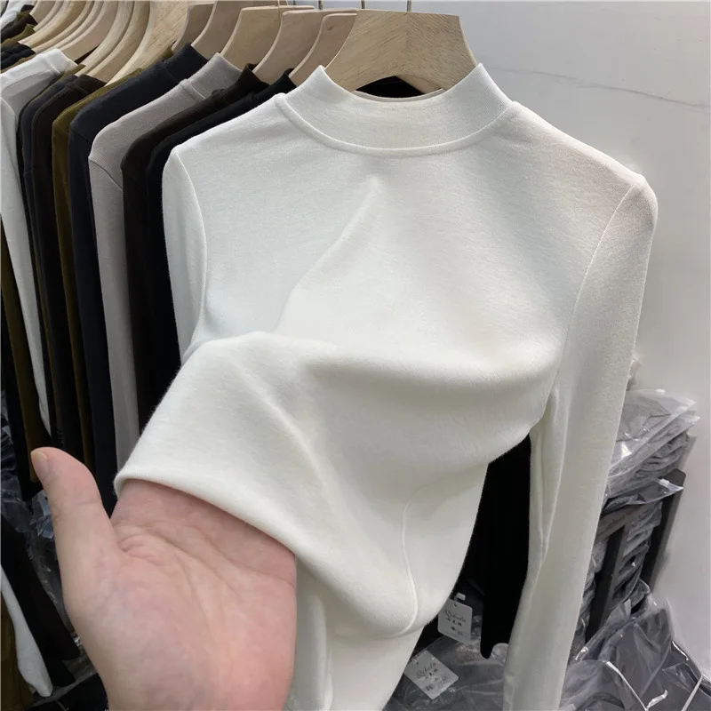 Wholesale Mock Neck Basic Knitted T Shirts 2023 Spring Autumn Long Sleeve T Shirts for Women Top Base Simple Solid Slim Tops
Wholesale Mock Neck Basic Knitted T Shirts 2023 Spring Autumn Long Sleeve T Shirts for Women Top Base Simple Solid Slim Tops