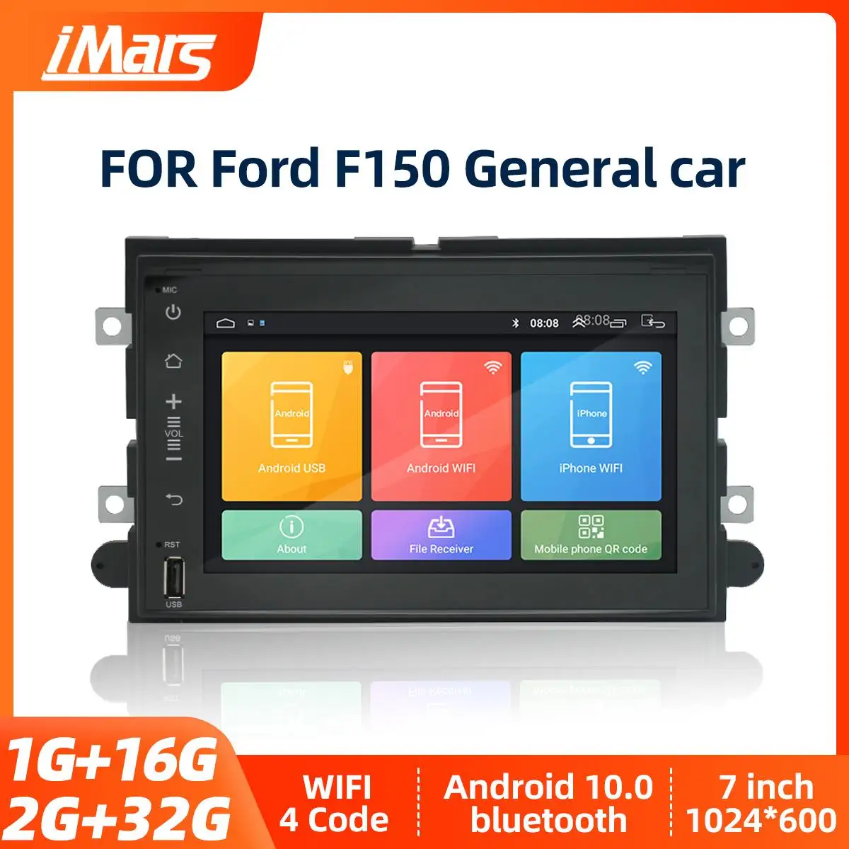 IMARS 7 inch For Ford F150 General car radio 2 din Android navigation car GPS integrated machine reversing image
IMARS 7 inch For Ford F150 General car radio 2 din Android navigation car GPS integrated machine reversing image