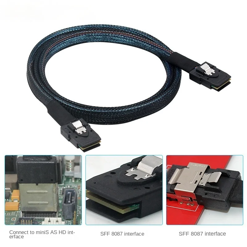 

50cm Internal Mini SAS 36Pin SFF-8087 To Mini SAS 36pin SFF-8087 Server Hard Disk Raid Data Cable for Controller To Backplane