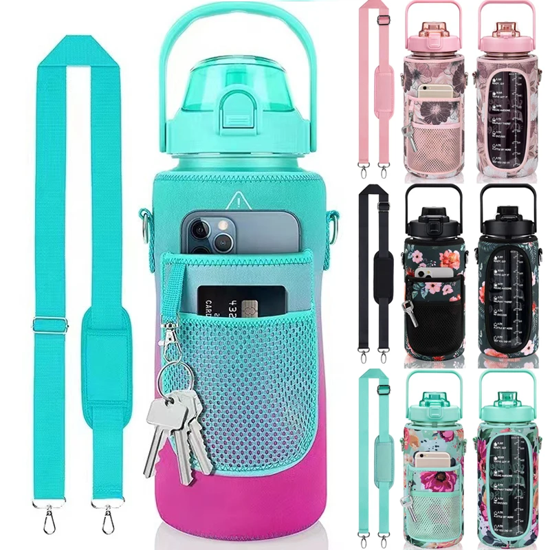 2L/64Oz Water Bottle Cover Set Large Capacity Motivational Water Bottles with Straw and Sleeve Outdoor Sport Drinkware Bag
2L/64Oz Water Bottle Cover Set Large Capacity Motivational Water Bottles with Straw and Sleeve Outdoor Sport Drinkware Bag