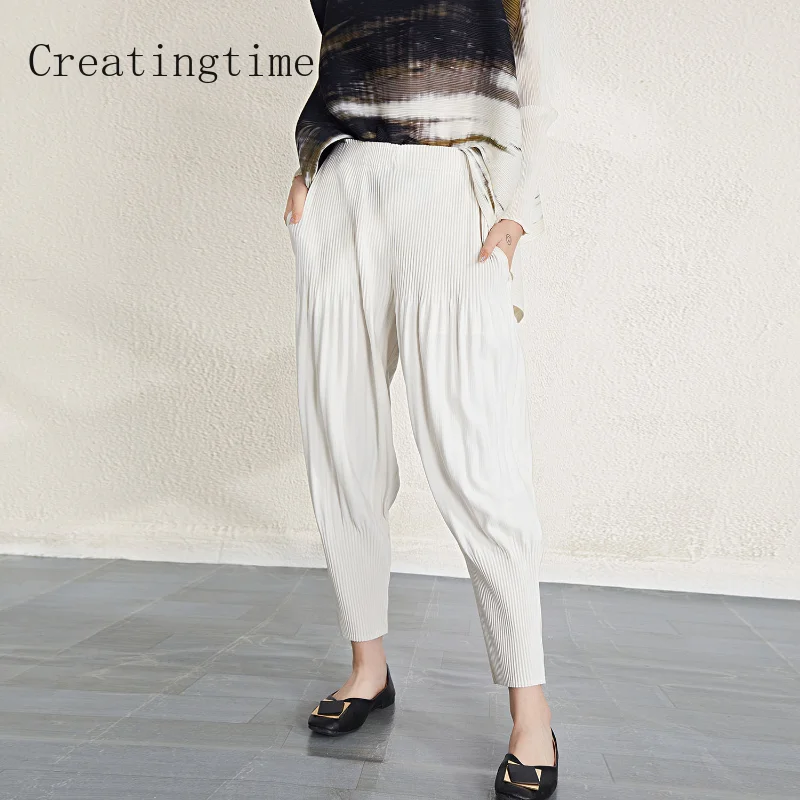 Casual Pleated Black Harem Pants For Women 2023 Spring New Thick Loose Solid Color High Waist Fashion Female Trousers 1A651
Casual Pleated Black Harem Pants For Women 2023 Spring New Thick Loose Solid Color High Waist Fashion Female Trousers 1A651