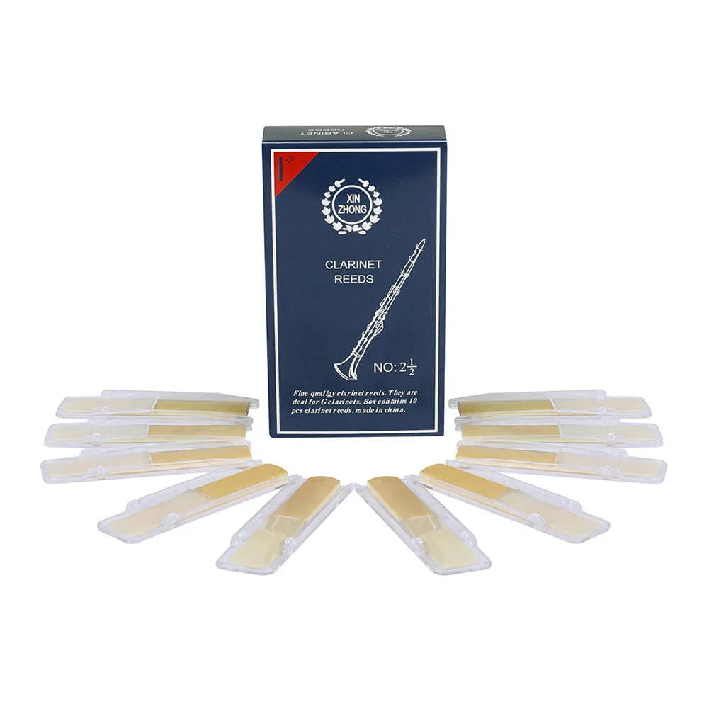 10pcs Bb Tone Clarinet Reeds Strength 2.5 Wind Musical Instrument Reed Clarinet Accessories With A Box Quality Reed Light Yellow
10pcs Bb Tone Clarinet Reeds Strength 2.5 Wind Musical Instrument Reed Clarinet Accessories With A Box Quality Reed Light Yellow