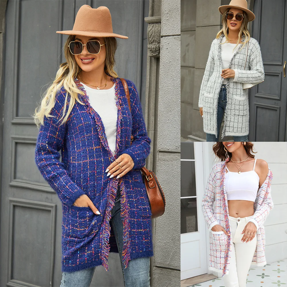 2023 Autumn New Fashion Tassel Cardigan Women's Medium Long Color Knitted Jacket Female Elegant Sweet Knitted Sweater
2023 Autumn New Fashion Tassel Cardigan Women's Medium Long Color Knitted Jacket Female Elegant Sweet Knitted Sweater