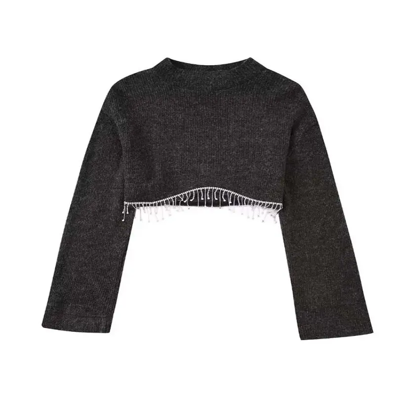 KLKXMYT TRAF Knitted Crop Sweater Women Pullover Hem Jewelry Setting Long Sleeve Top Women Autumn Casual Sweaters Woman Jumpers
KLKXMYT TRAF Knitted Crop Sweater Women Pullover Hem Jewelry Setting Long Sleeve Top Women Autumn Casual Sweaters Woman Jumpers