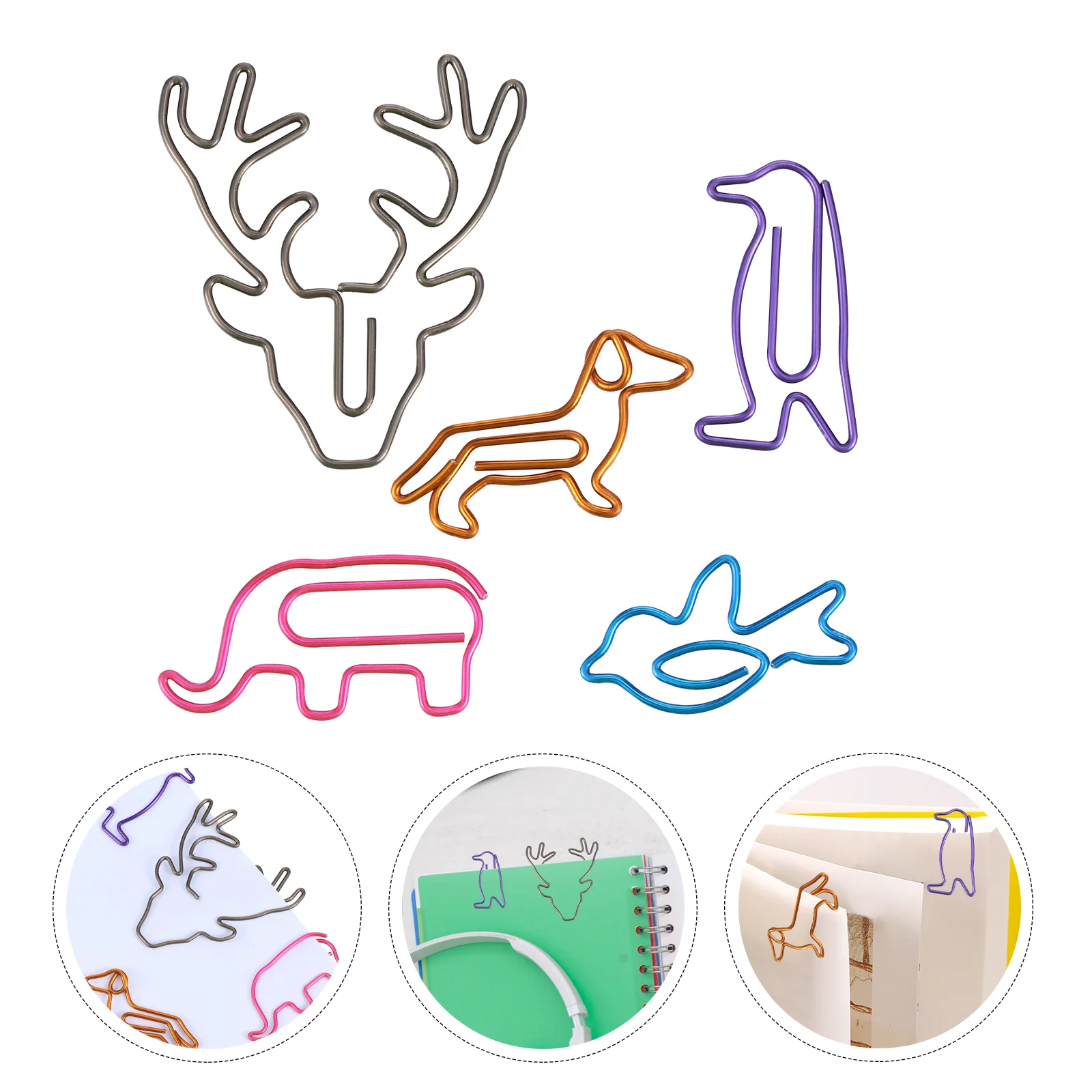 50pcs Plastic Coated Clips Metal Animal Paper Clips for Students 
50pcs Plastic Coated Clips Metal Animal Paper Clips for Students