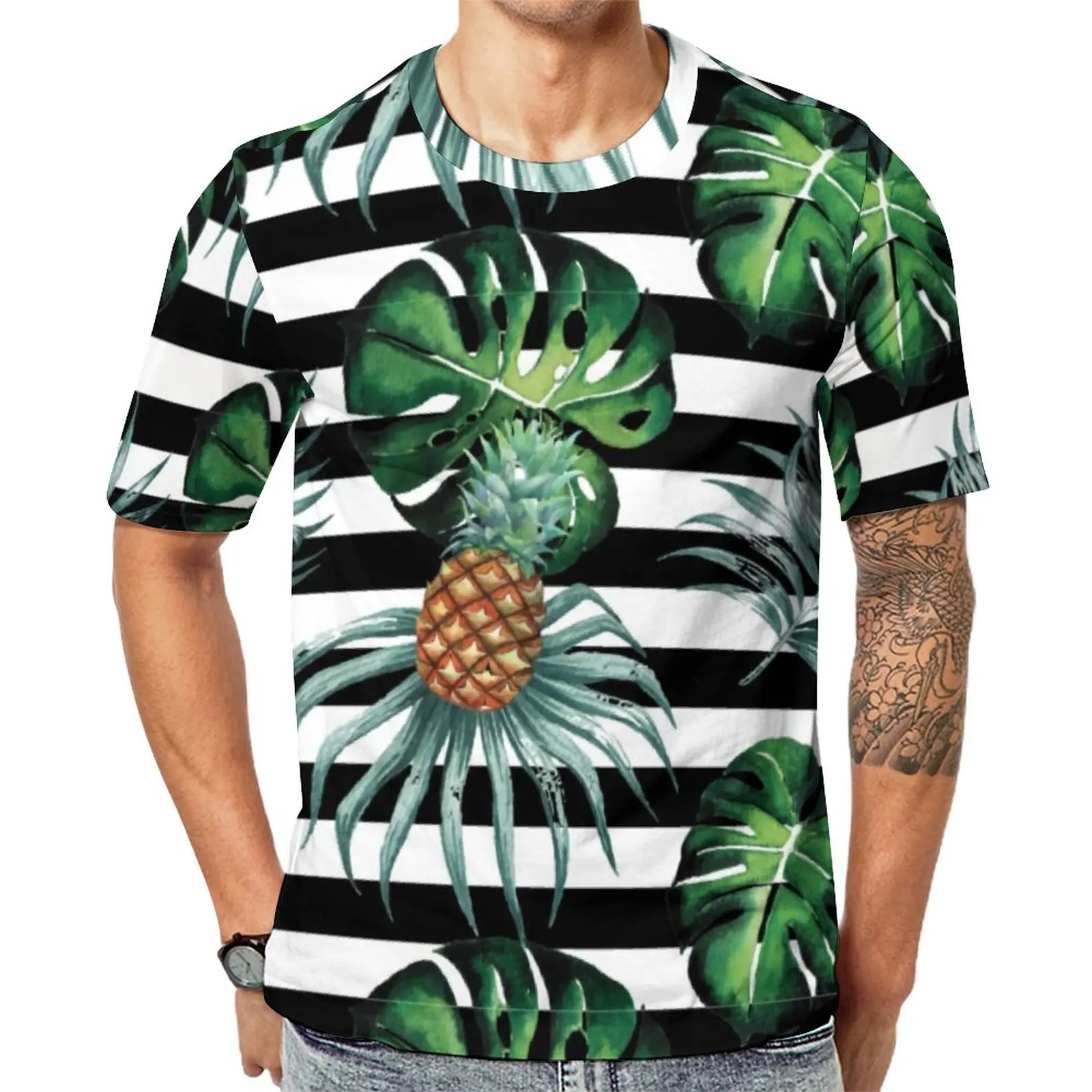 Tropical Pineapple T Shirt Black Stripes Print Vintage T-Shirts Men Y2K Tee Shirt Summer Short-Sleeved Top Tees Large Size
Tropical Pineapple T Shirt Black Stripes Print Vintage T-Shirts Men Y2K Tee Shirt Summer Short-Sleeved Top Tees Large Size