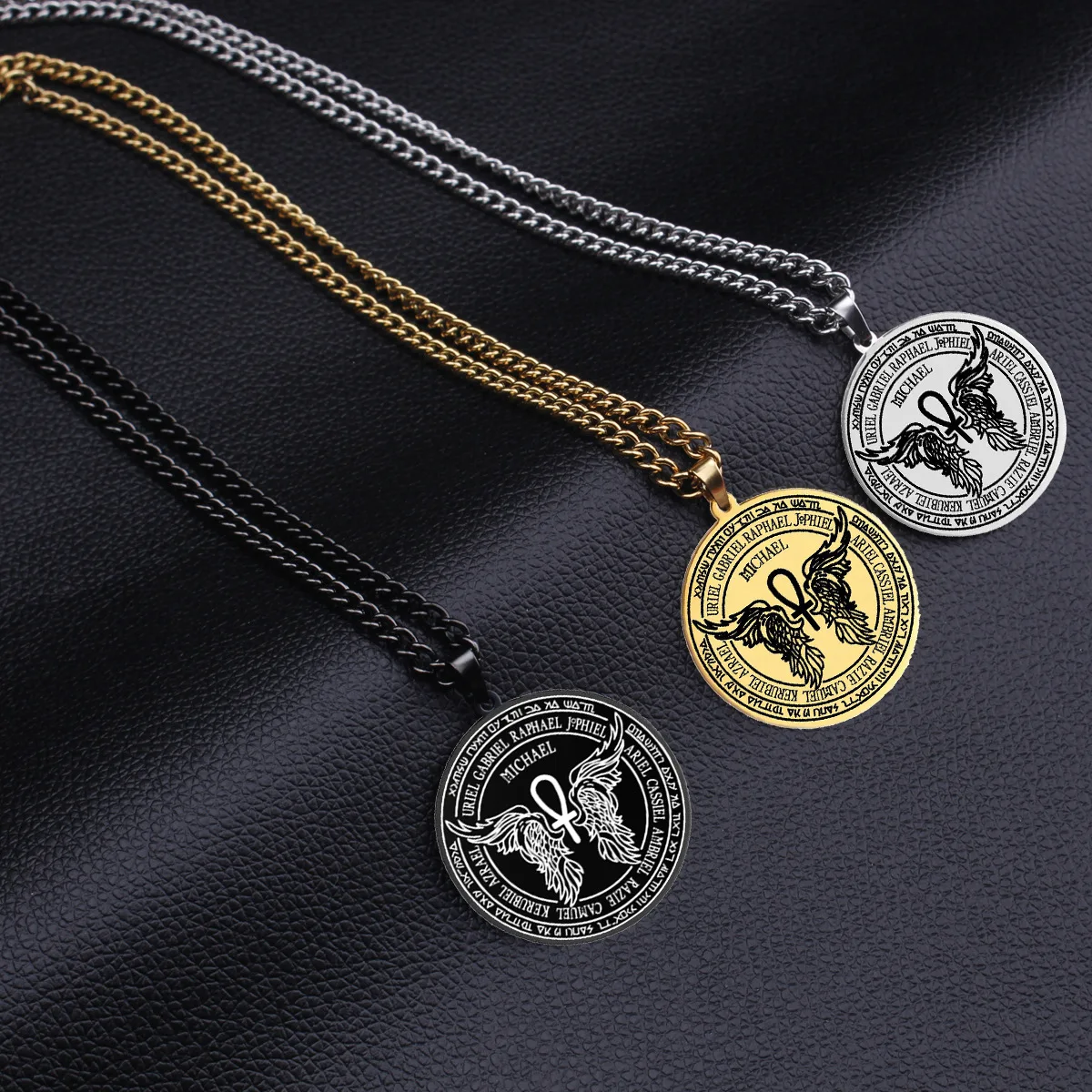 Feast of Archangels 12 Guardian Angels Medallion Wings Ankh Life Power Magic Amulet Jewelry Stainless Steel Pendant Necklace
Feast of Archangels 12 Guardian Angels Medallion Wings Ankh Life Power Magic Amulet Jewelry Stainless Steel Pendant Necklace