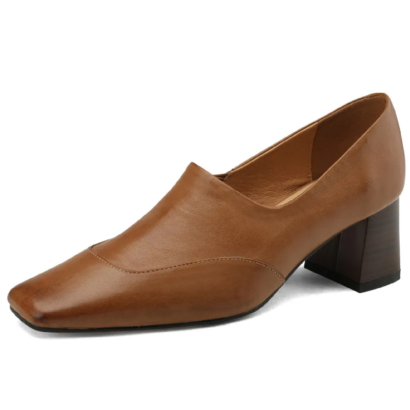 Dilalula Vintage Mature Concise Women Pumps Genuine Leather Square Toe Thick Heels Shoes Woman Spring Summer Office Ladies Dress
Dilalula Vintage Mature Concise Women Pumps Genuine Leather Square Toe Thick Heels Shoes Woman Spring Summer Office Ladies Dress