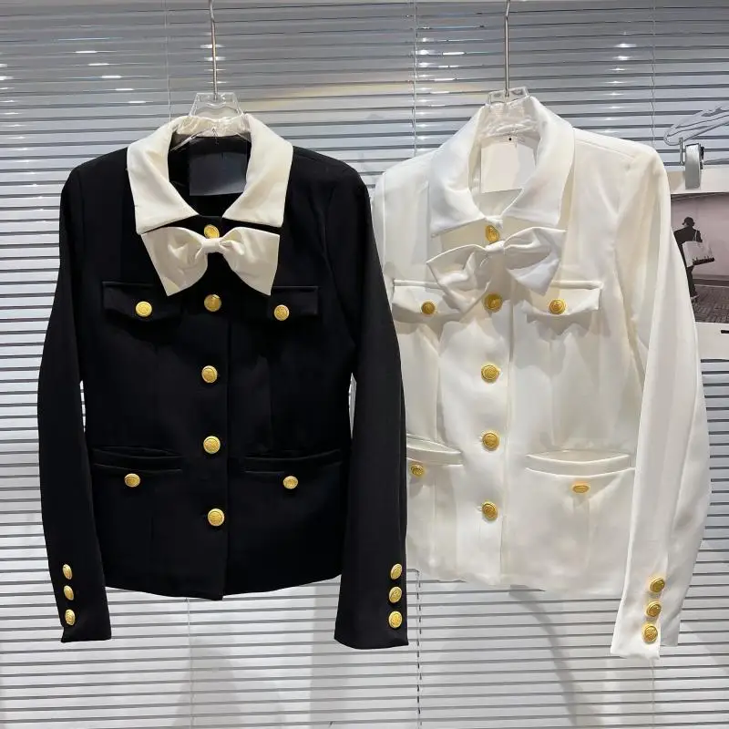 2022 New Spring Autumn Women Clothes Bow Turn-down Collar Metal Single-breasted Ladies Long-sleeved Suit Blazers Jacket Coat
2022 New Spring Autumn Women Clothes Bow Turn-down Collar Metal Single-breasted Ladies Long-sleeved Suit Blazers Jacket Coat