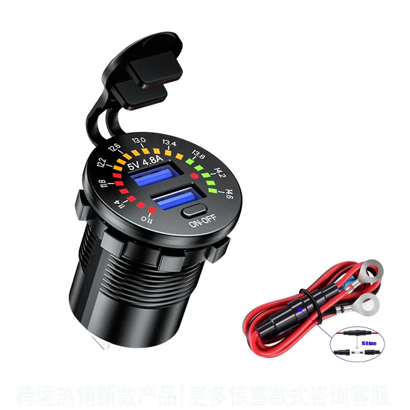 12V Dual USB 4.8A Fast Car Charger Socket Power Outlet W/ LED Digital Voltmeter High Quality Dual USB Charger Auto Electronics
12V Dual USB 4.8A Fast Car Charger Socket Power Outlet W/ LED Digital Voltmeter High Quality Dual USB Charger Auto Electronics