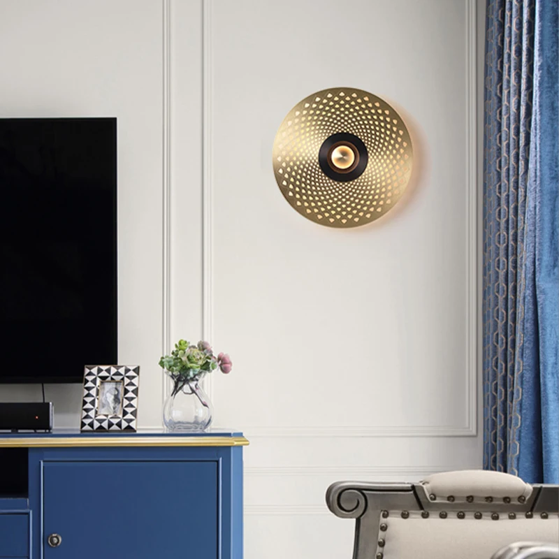Post Modern Copper Creative Design Sunflower Wall Lamp Living Room TV Background D30cm Round Bedroom Bedside Home Decore Lights
Post Modern Copper Creative Design Sunflower Wall Lamp Living Room TV Background D30cm Round Bedroom Bedside Home Decore Lights
