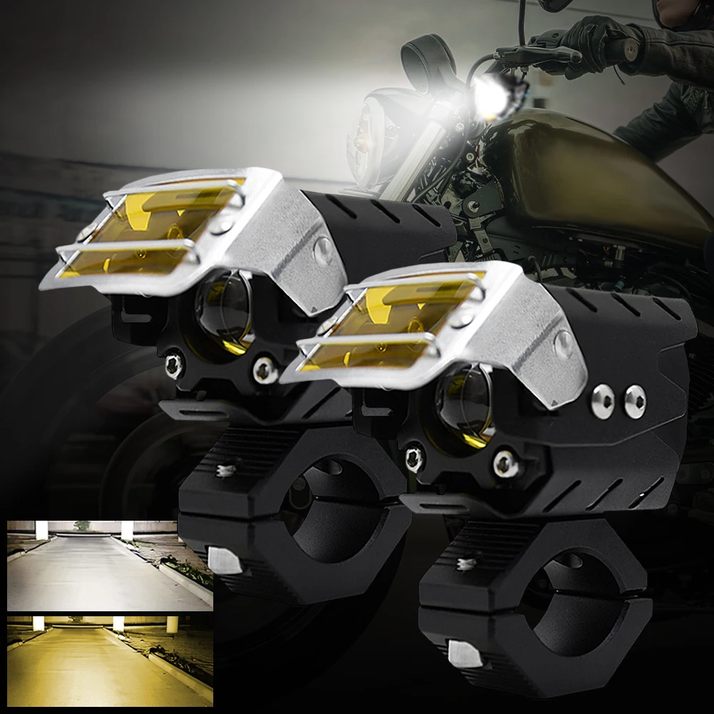 2PCS Motorcycle Spot Lights CREE LED Motorcycle Headlight White Amber Two Color Driving Spotlight High and Low Beam Waterproof
2PCS Motorcycle Spot Lights CREE LED Motorcycle Headlight White Amber Two Color Driving Spotlight High and Low Beam Waterproof