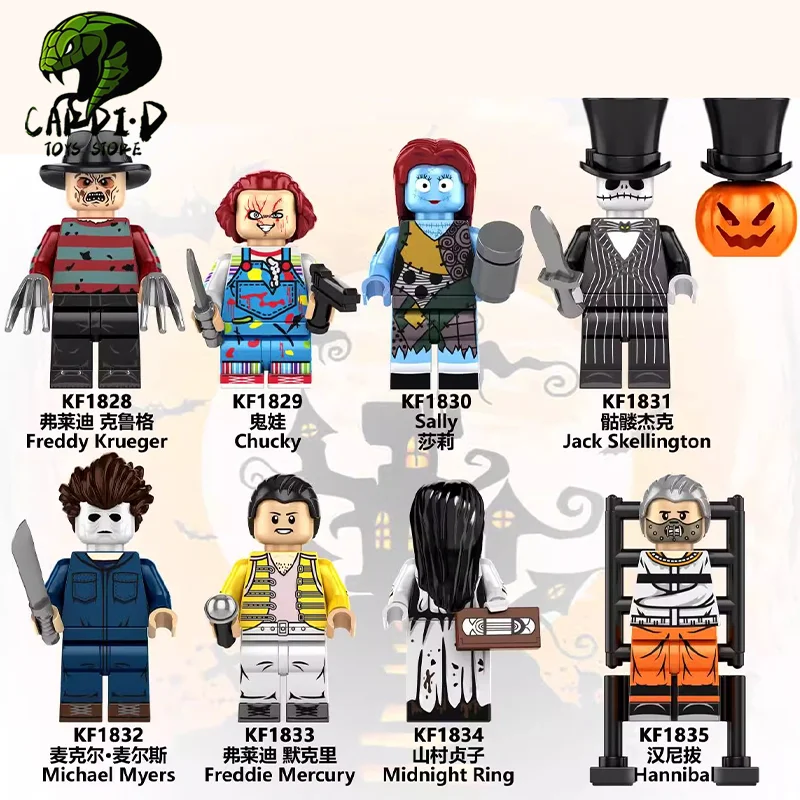 Scream Movie Lego Figurine Freddy Krueger Michael Myers Hannibal Midnight Ring Chucky Sally Freddie Action Figure Man Cheap Toys
Scream Movie Lego Figurine Freddy Krueger Michael Myers Hannibal Midnight Ring Chucky Sally Freddie Action Figure Man Cheap Toys