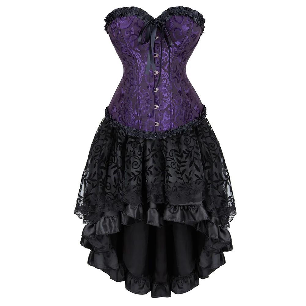 Sexy Corset Dress Gothic Lace Up Corset Top With Steampunk Skirt Burlesque Corsets Dress for Women Club Party Vintage Costume
Sexy Corset Dress Gothic Lace Up Corset Top With Steampunk Skirt Burlesque Corsets Dress for Women Club Party Vintage Costume