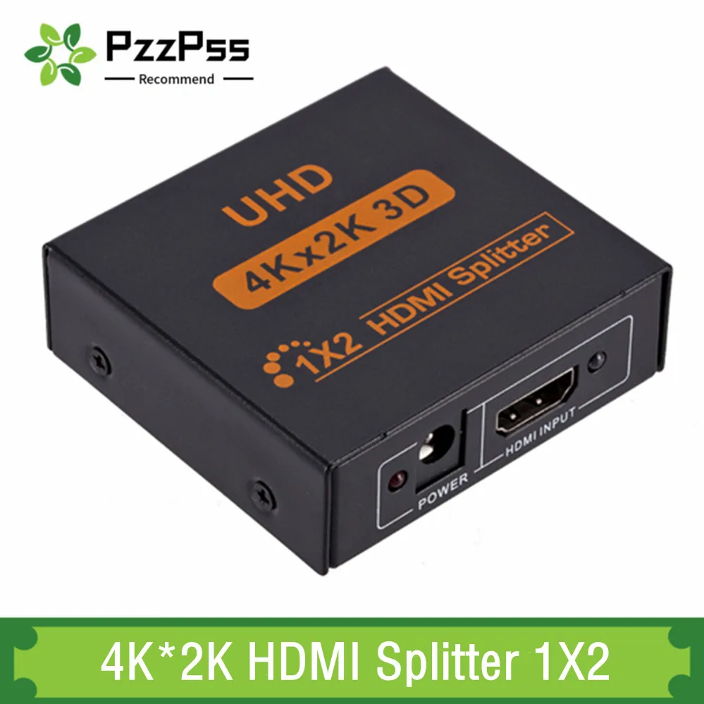 

PzzPss 4K 2K Splitter UHD 3D HDMI-compatible Splitter HD 1X2 1080P Switch Split 1 in 2 out Switcher For HDTV DVD PS3/4 Xbox PC