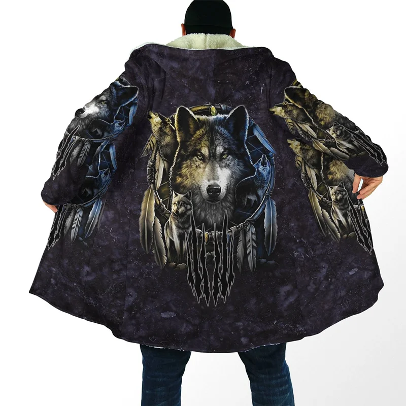 Fashion Winter Cloak Beautiful Tribal Tribal Wolf 3D Full Print Fleece Hooded Jacket Thickened Warm Coat Casual Unisex Cape
Fashion Winter Cloak Beautiful Tribal Tribal Wolf 3D Full Print Fleece Hooded Jacket Thickened Warm Coat Casual Unisex Cape