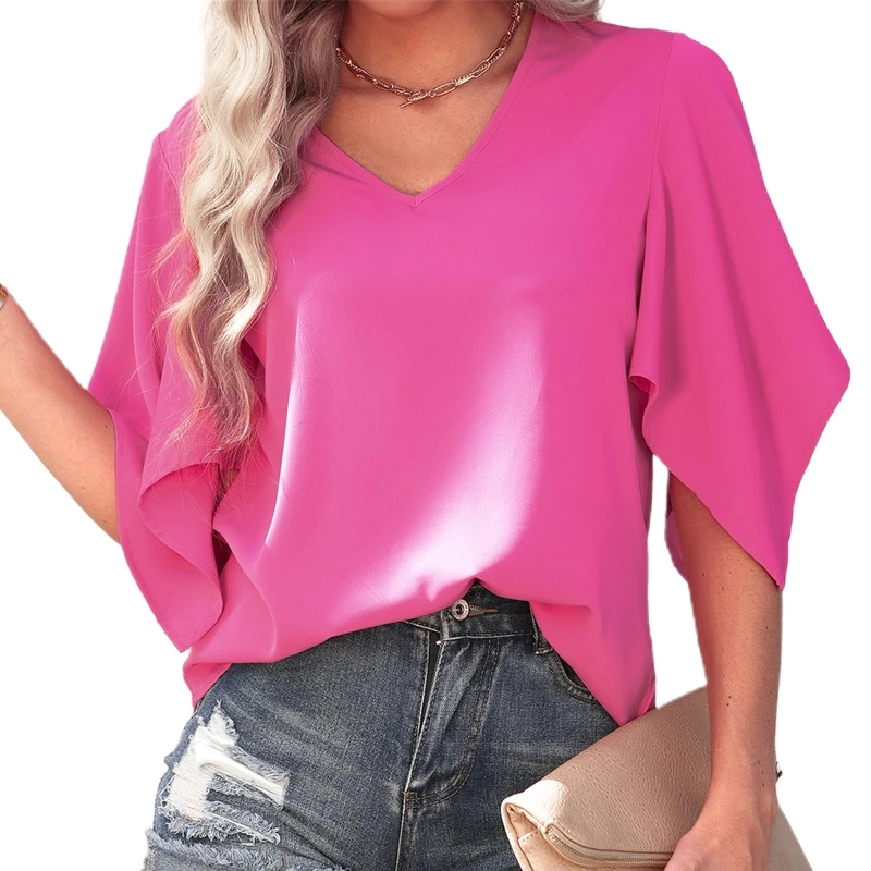 Female Solid All-matching T-shirt Sweet Batwing Sleeve Blouse Tops Sexy V Neck Shirt Tops Women's Summer Shirt Blouse
Female Solid All-matching T-shirt Sweet Batwing Sleeve Blouse Tops Sexy V Neck Shirt Tops Women's Summer Shirt Blouse