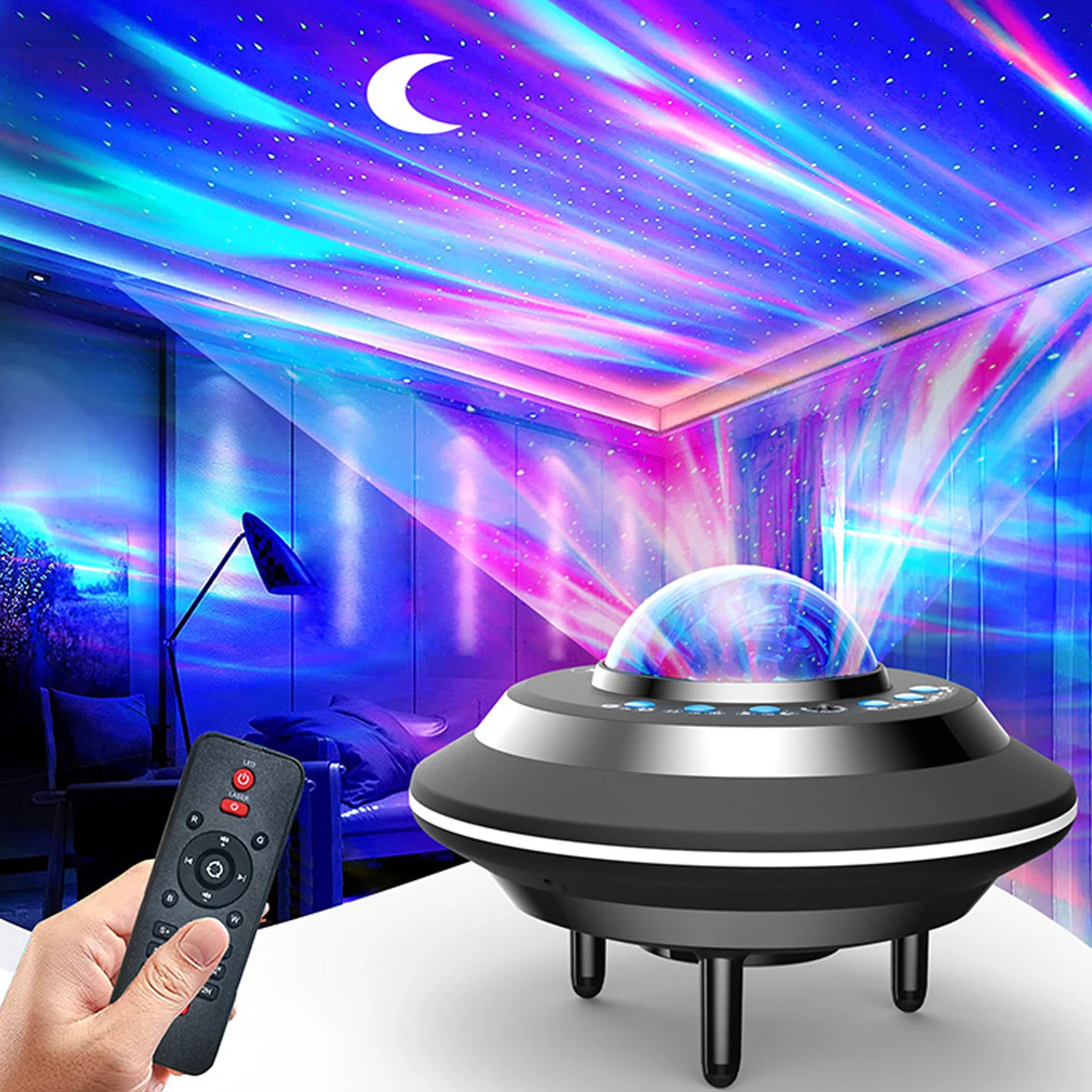 Galaxy Star Projector Night Lamp Home Starry Projector Light with Built-in Music Player Aurora/Northern Projection Light
Galaxy Star Projector Night Lamp Home Starry Projector Light with Built-in Music Player Aurora/Northern Projection Light