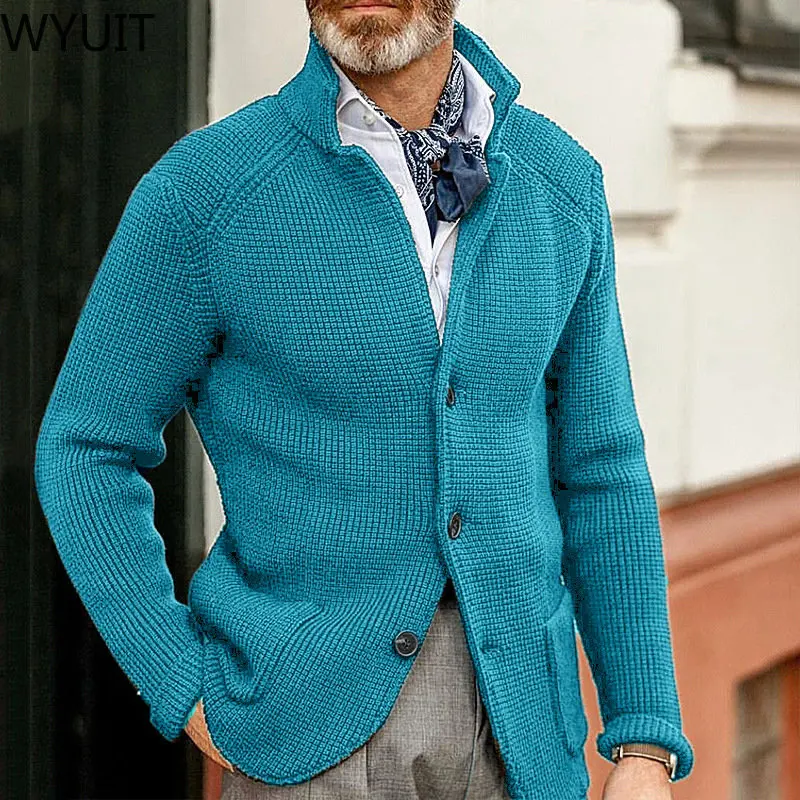 Leisure Pure Color Knitting Cardigan Men Winter Long Sleeve Buttoned Turn-down Collar Sweatercoat Mens Casual Knit Jackets 2022
Leisure Pure Color Knitting Cardigan Men Winter Long Sleeve Buttoned Turn-down Collar Sweatercoat Mens Casual Knit Jackets 2022