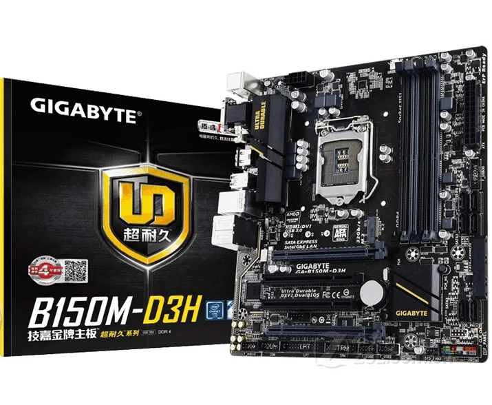 Материнская плата Gigabyte B150M-D3H desktop 1151 для компьютера поддерживает Память DDR4 
Материнская плата Gigabyte B150M-D3H desktop 1151 для компьютера поддерживает Память DDR4