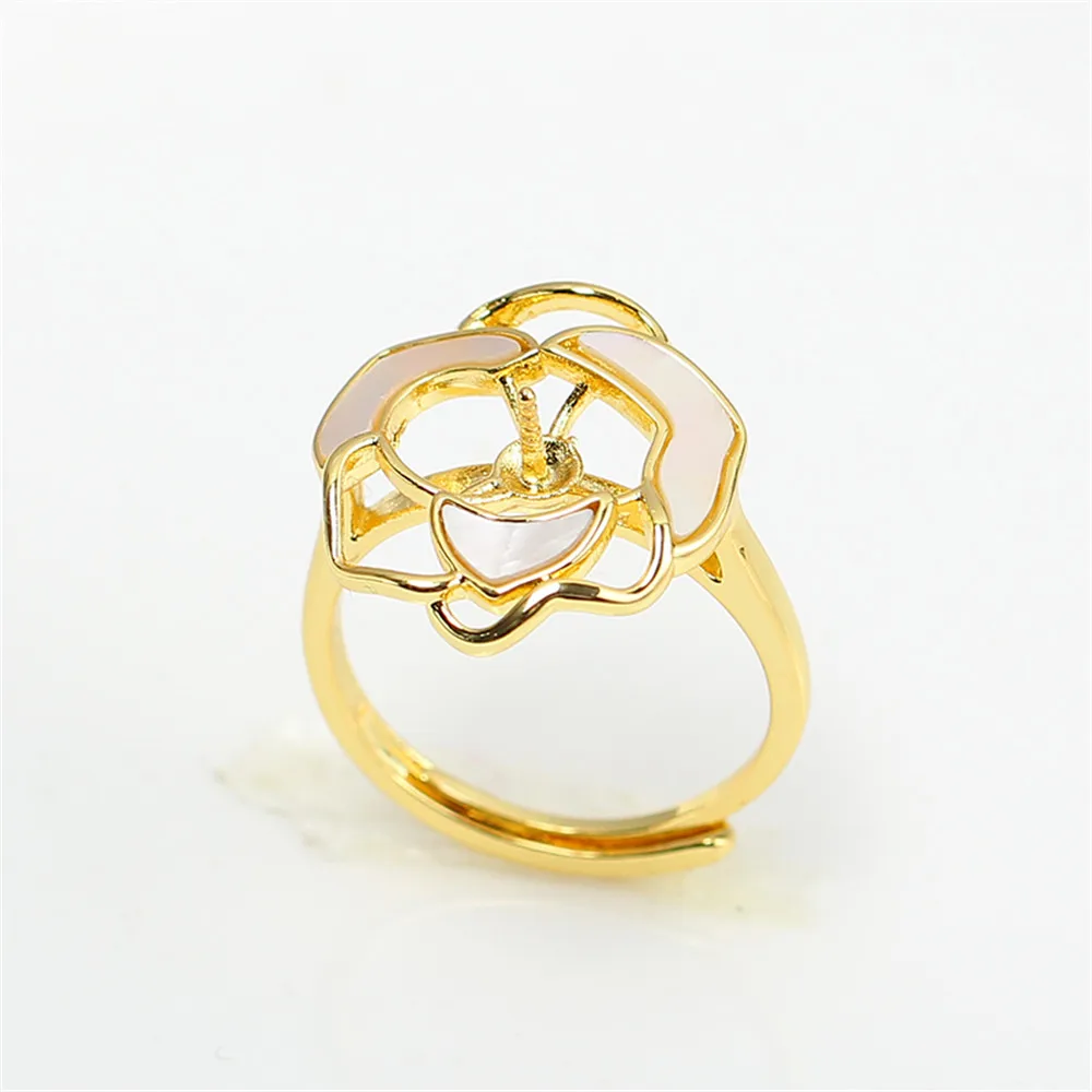 Domestic 14k Gold Plated Camellia Flower Fritillaria Pearl Ring with Adjustable Opening DIY Accessories for Exquisite Women
Domestic 14k Gold Plated Camellia Flower Fritillaria Pearl Ring with Adjustable Opening DIY Accessories for Exquisite Women